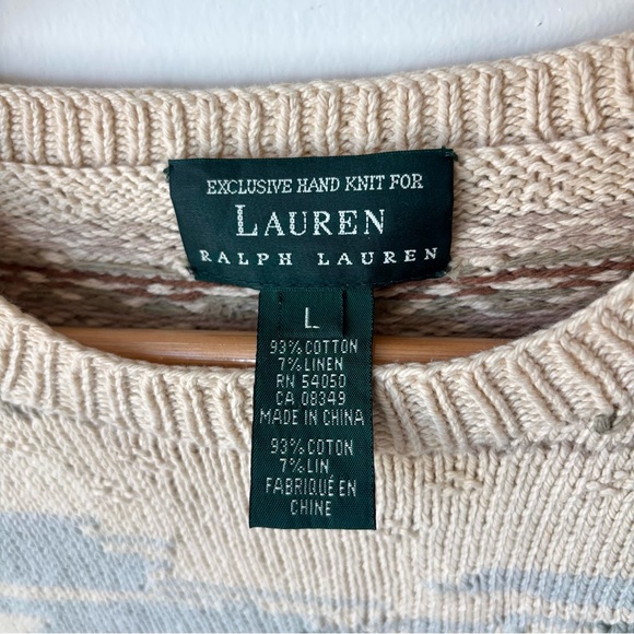 Vintage Ralph Lauren Equestrian Fox Hunt Sweater Size L Handknit Tapestry Horse - Picture 8 of 13